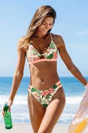 Photo 1 of Carolyn Leafy And Floral Crisscross Strappy Bikini size medium 