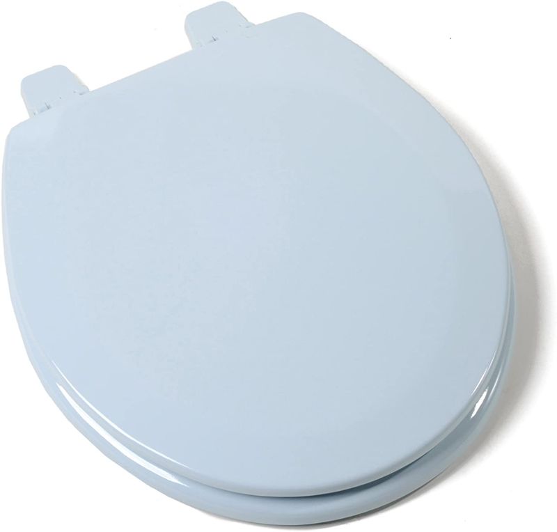 Photo 1 of Comfort Seats C3B4R240 Deluxe Molded Wood Toilet Seat, Round, Dresden Blue
