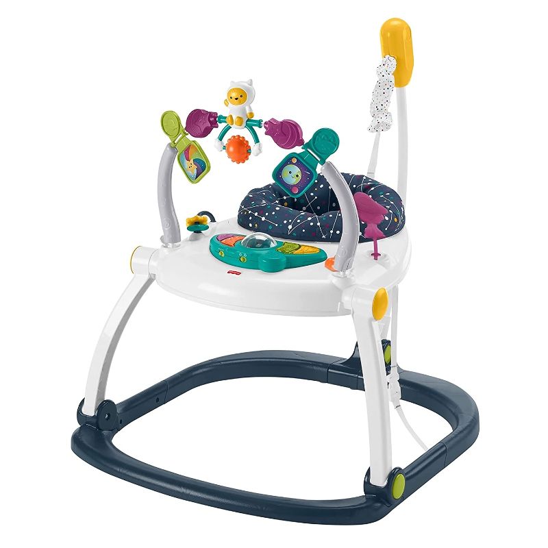 Photo 1 of Fisher-Price Astro Kitty SpaceSaver Jumperoo, Space-Themed Infant Activity Center with Adjustable Bouncing seat, Lights, Music and Interactive Toys

