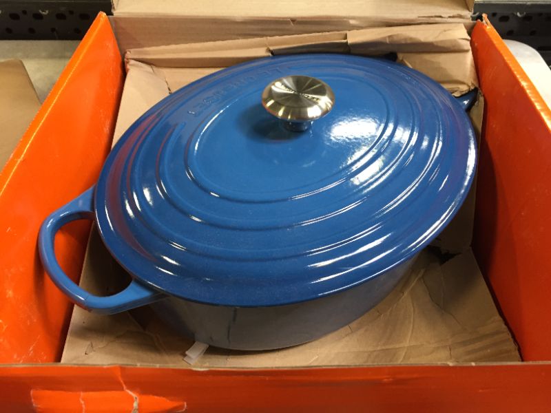 Photo 2 of Le Creuset Enameled Cast Iron Signature Oval Dutch Oven with Lid, 8 Quart, Marseille
