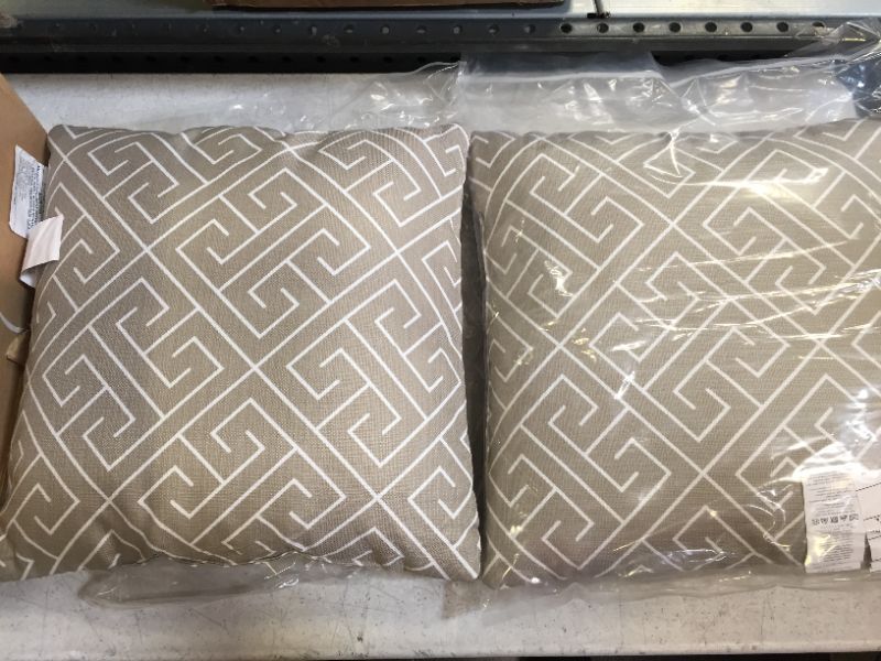 Photo 2 of 18 x 18 inches patio pillows color beige and white 