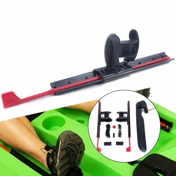 Photo 1 of 2Pcs Adjustable Kayak Foot Braces Pedals, Fishing Boat Kayak Rudder Set w/Kayak Rudder Foot Control System Tool Kit for Kayaking, Canoe, Fishing Boat
