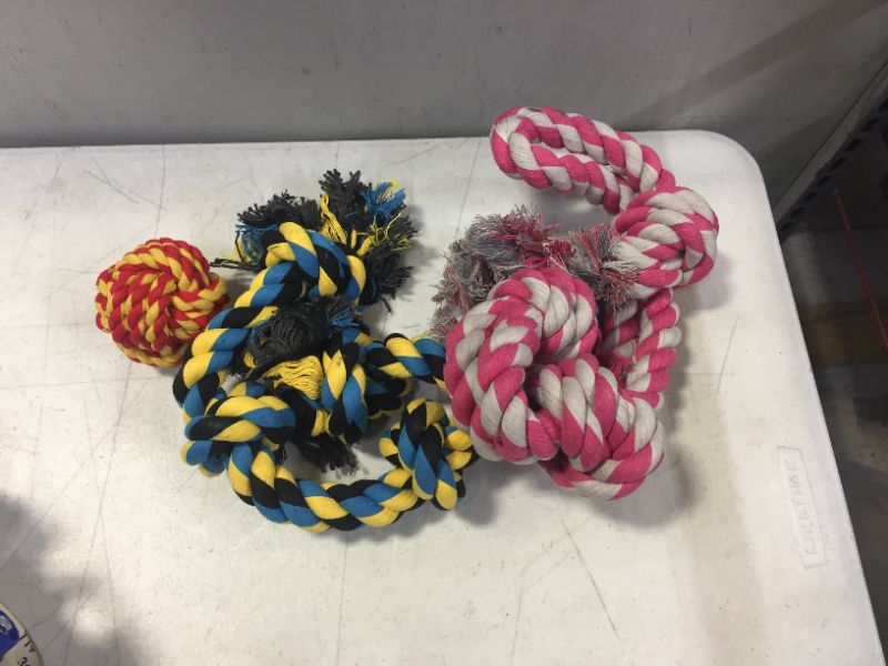 Photo 2 of Dog Toys for Aggressive Chewers - Large Dog Toys - 3 Nearly Indestructible Chewing Ropes - Durable Heavy Duty Dental Chew Toys for Big Dogs - Dog Rope Chew Toys - Tug of War Dog Toy - Tough Dog Toys
