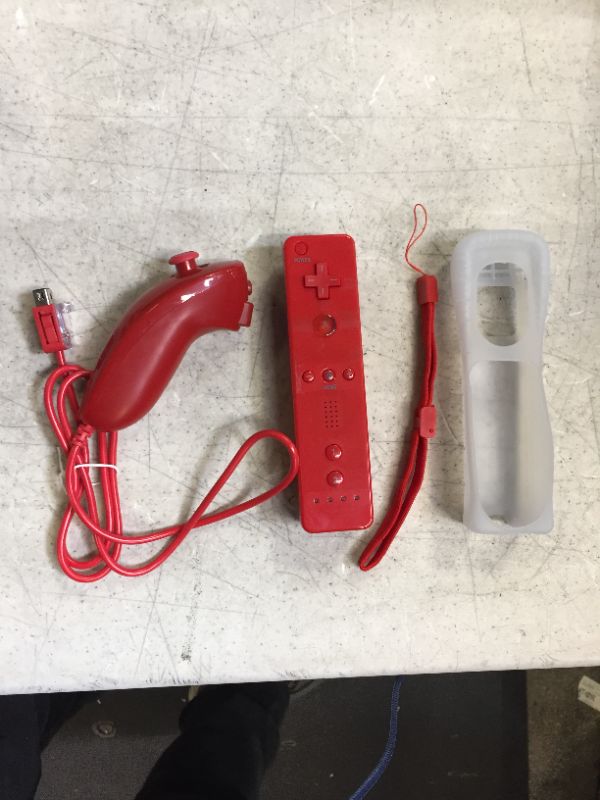 Photo 1 of Remote Controller for Wii,Yudeg Wii Remote and Nunchuck Controllers with Silicon Case for Wii and Wii U?not Motion Plus? (Red)
