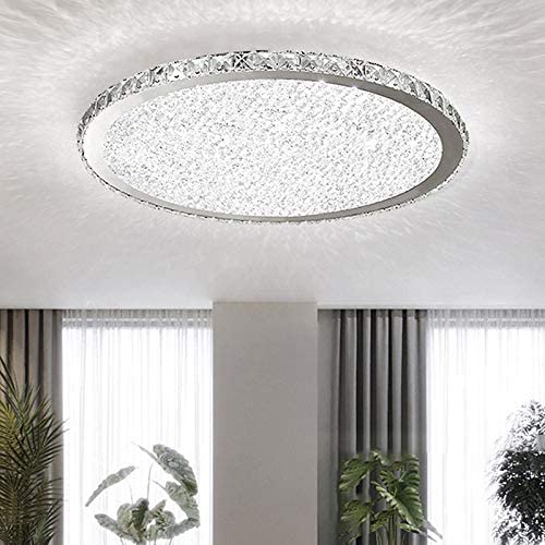 Photo 1 of Crystal Round LED Flush Mount Ceiling Light Luxury Modern Close to Ceiling Light Indoor Chandelier Lighting Fixture for Living Room Bedroom Dining Room Restaurant