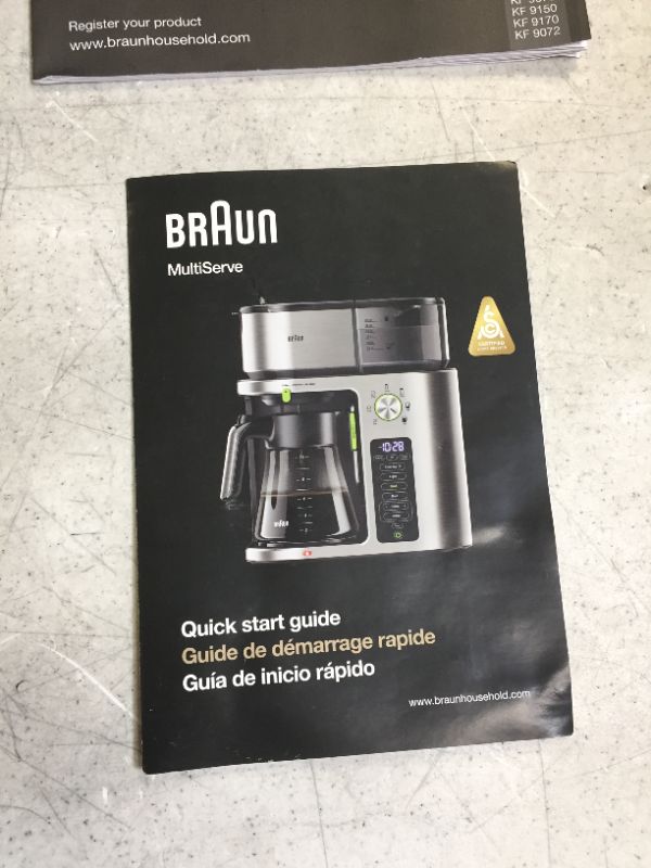 Photo 4 of Braun MultiServe Machine 7 Programmable Brew Sizes / 3 Strengths + Iced Coffee, Glass Carafe (10-Cup), Stainless Steel, KF9070SI & KG7070 Burr Grinder, 7.4 x 5.2 x 10.6 Inches, Stainless Steel
