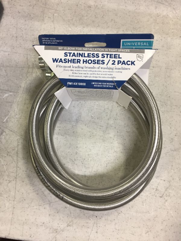 Photo 2 of (Pack of 2) EFIELD Premium Stainless Steel Washing Machine Hoses, Burst Proof for Hot and Cold Water Supply Lines, 4 Feet, PVC Core with Braided Stainless Steel
