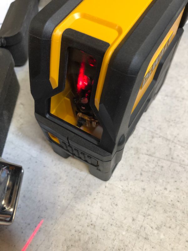Photo 1 of 165 ft. Red Self-Leveling Cross-Line and Plumb Spot Laser Level with (3) AAA Batteries & Case