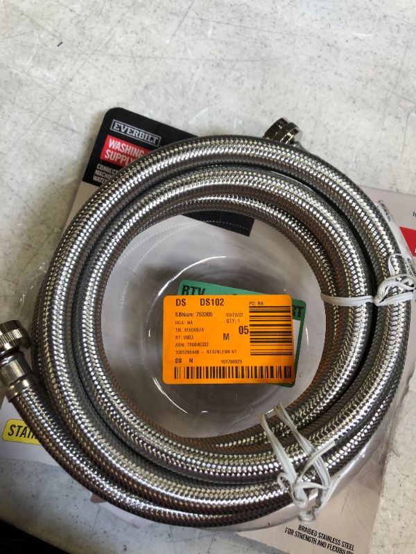 Photo 3 of 3/4 in. x 3/4 in. x 96 in. Stainless Steel Washing Machine Hose