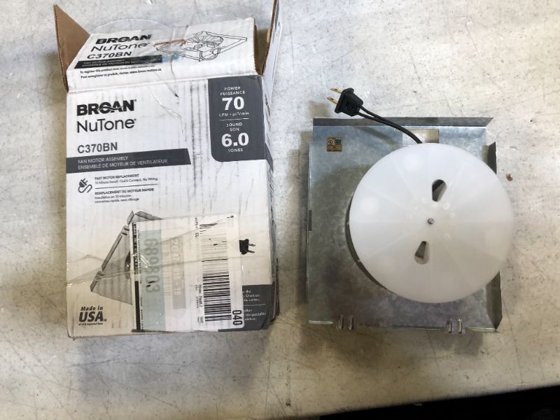 Photo 2 of Broan-NuTone 70 CFM Replacement Motor Wheel for 695A Bathroom Exhaust Fan