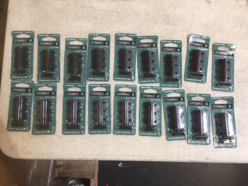Photo 1 of 2 in. x 1-3/8 in. Oil-Rubbed Bronze Decorative Broad Hinges -- 18 Pack
