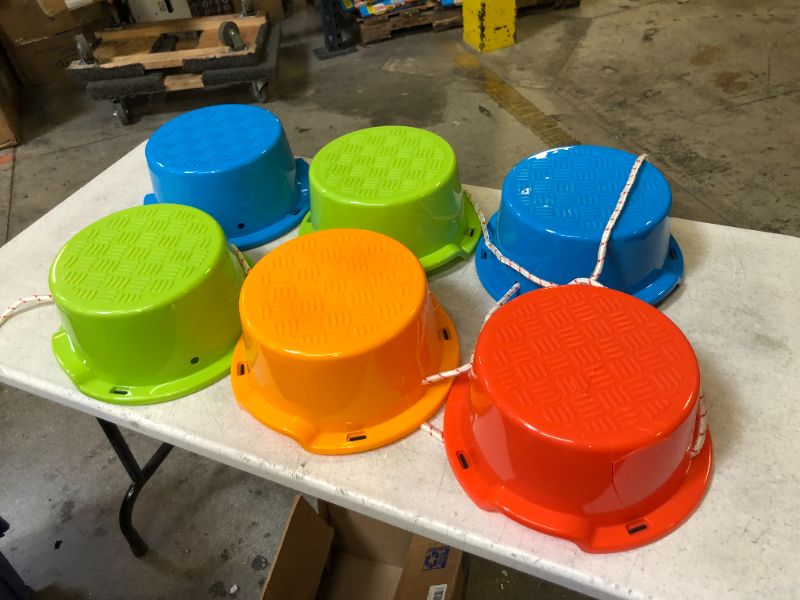 Photo 3 of Milliard Kid's Stepping Balance Buckets 6-Pack with Blue, Red, Yellow with Pads
