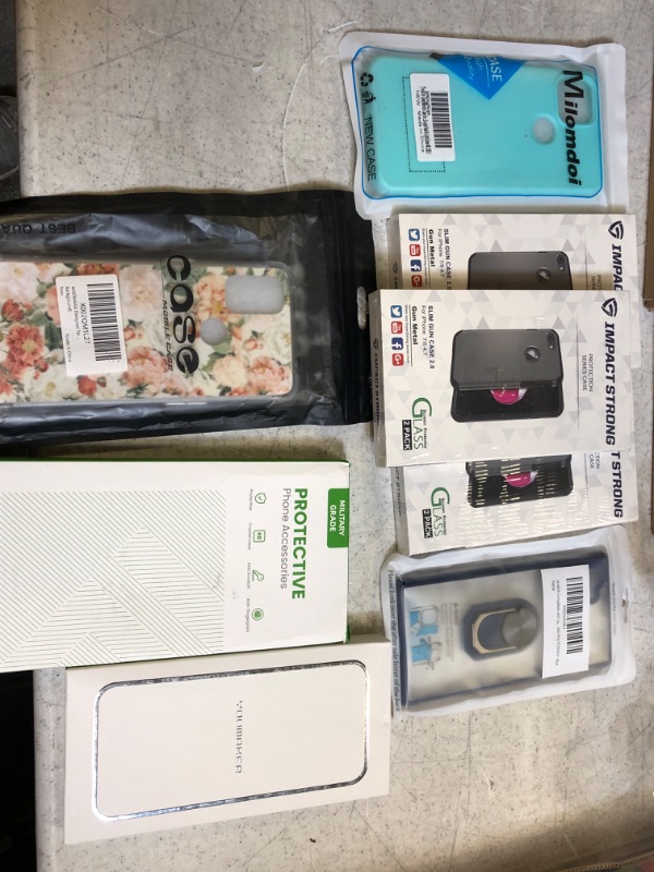 Photo 1 of bag lot misc items phone protectors and cases 