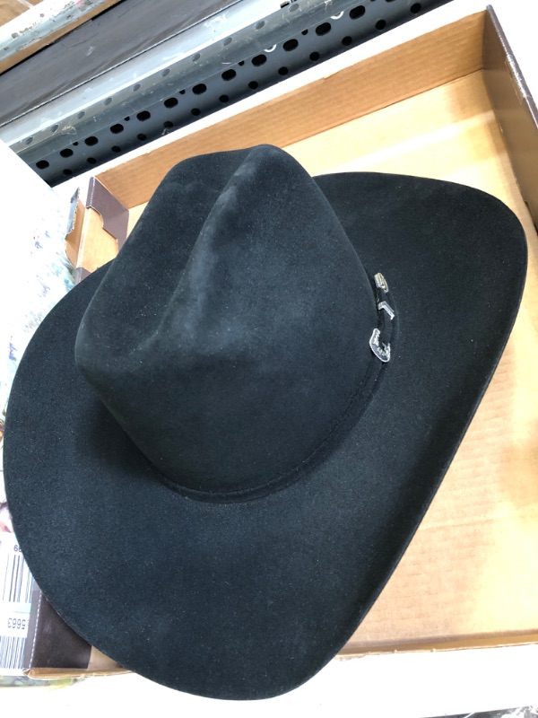 Photo 1 of STETSON HATS MENS HATS 6X SKYLINE 4 1/2 BRIM PRE CREASED FELT COWBOY HAT 75/8 BLACK
