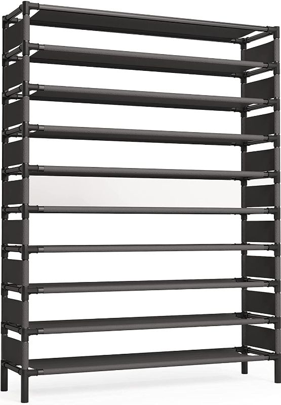 Photo 1 of 10 Tiers Shoe Rack, Large Capacity Shoe Organizer, Shoe Shelf for 50 Pair, Metal Shoe Rack, Tall Shoe Shelf
