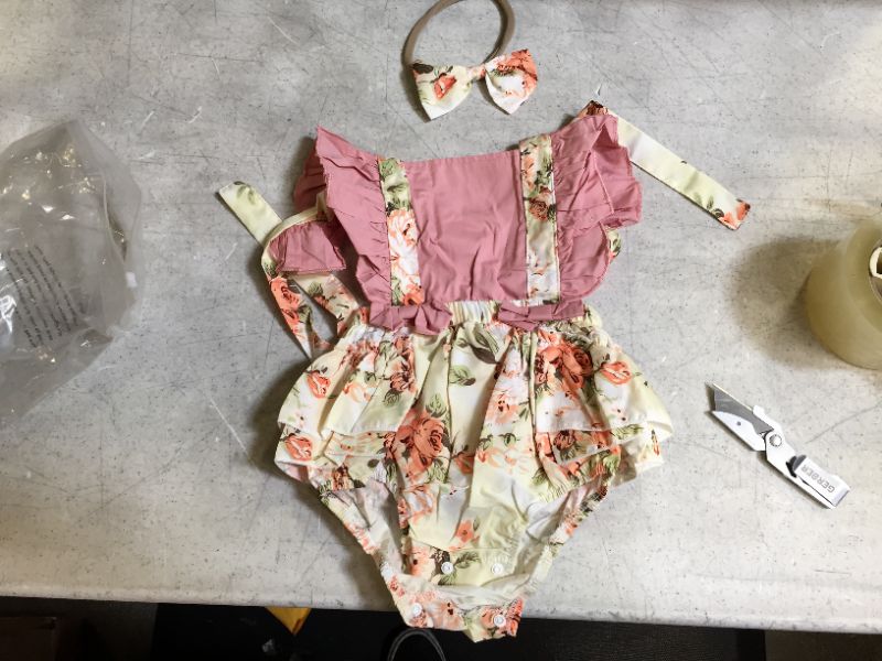 Photo 1 of Girl's Toddler Floral Outfit with Bowtie