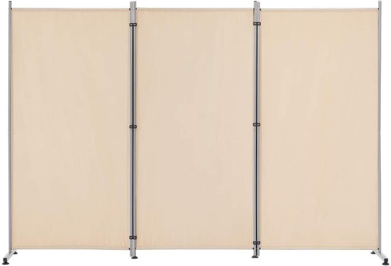 Photo 1 of Esright 3 Panel Office Room Divider, 6 Ft Tall Folding Privacy Screen Room Divider, Freestanding Partition Wall Dividers for Office,Bedroom(Beige)---102Wx71H
