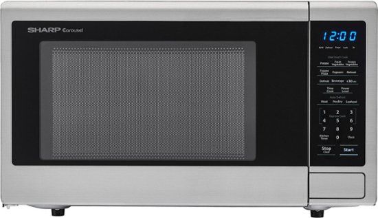 Photo 1 of Sharp - Carousel 1.1 Cu. Ft. Mid-Size Microwave - Stainless steel
