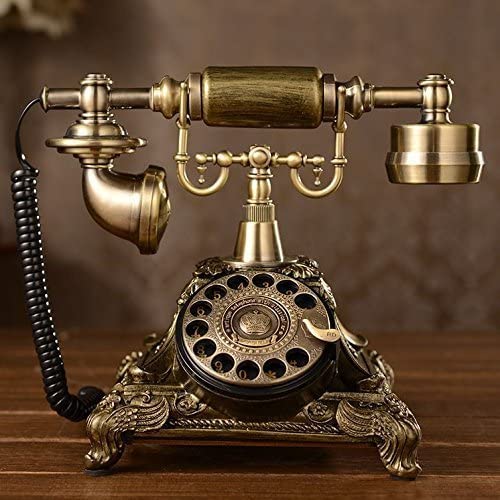 Photo 1 of XICHEN Resin imitation copper Vintage STYLE ROTARY Retro old fashioned Rotary Dial Home and office Telephone
