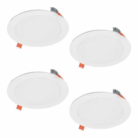 Photo 1 of 3008722 6 in. 10.1W HLB Lite LED Recessed Direct Mount Light Trim - Matte White
