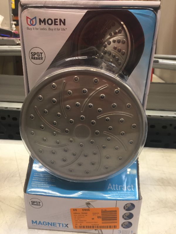 Photo 1 of MOEN Attract with Magnetix 6-spray 6.75 in. Dual Shower Head and Adjustable Handheld in Spot Resist Brushed Nickel