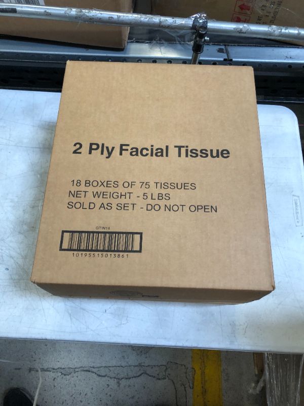Photo 1 of 18 boxes of 2 ply facial tissue 
