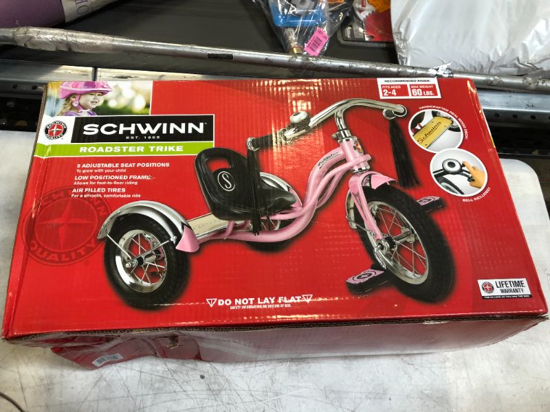 Photo 1 of Schwinn Roadster Retro-Style Tricycle, 12 front wheel, ages 2 - 4, pink