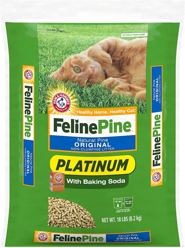 Photo 1 of Feline Pine Platinum Natural Pine Cat Litter, 18-lb bag