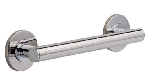 Photo 1 of Delta Contemporary 12 in. x 1-1/4 in. Concealed Screw ADA-Compliant Decorative Grab Bar in Chrome