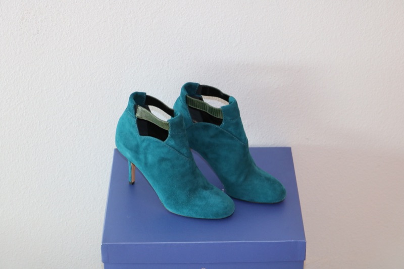 Photo 1 of Sarah Flint, Weston Ankle Boot, Peacock Suede, size 37 (6.5) 	 