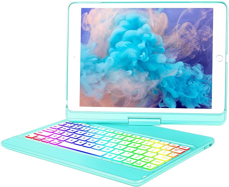 Photo 1 of iPad Keyboard,iPad 8th Generation Keyboard Case iPad 7th Generation Case Keyboard-10 Color Backlit-360 Rotatable 7th/8th Generation Case with Keyboard BT 5.0-Auto Sleep/Wake-New iPad 8 Keyboard Case