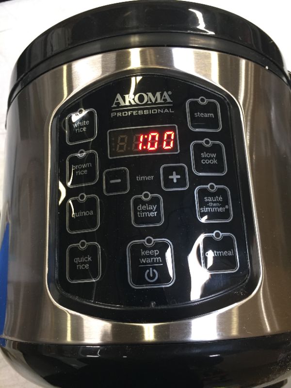 Photo 2 of Aroma Rice Cooker 8 Cup, Silver