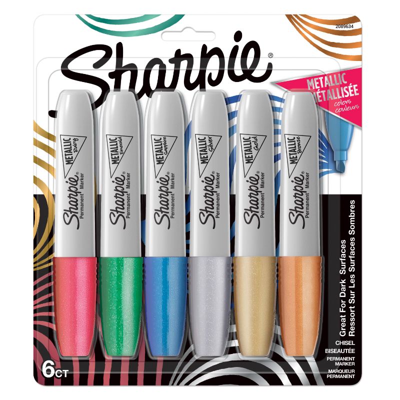 Photo 1 of 12 Packs: 6 Ct. (72 Total) Sharpie Chisel Tip Metallic Permanent Markers | Michaels
