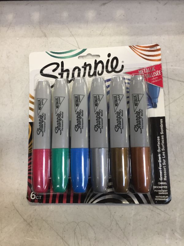 Photo 2 of 12 Packs: 6 Ct. (72 Total) Sharpie Chisel Tip Metallic Permanent Markers | Michaels
