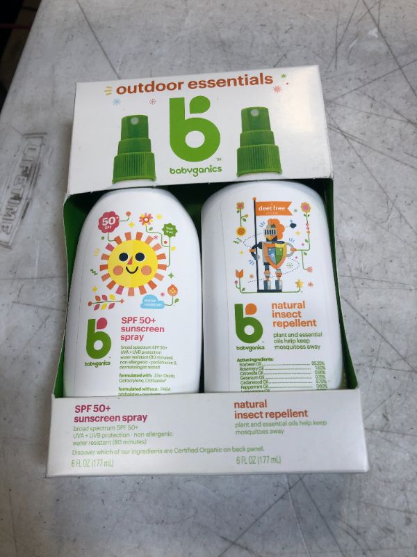 Photo 2 of Babyganics 50 SPF Baby Sunscreen Spray and Bug Spray | Octinoxate & Oxybenzone Free | DEET Free, 6oz each, Combo 2 Pack
