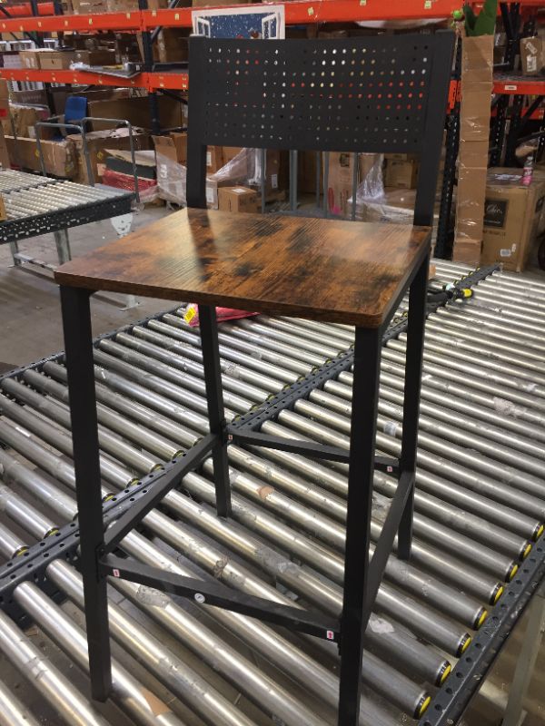 Photo 2 of Bar Stools,1 Bar Chairs,Tall Bar Stools with Backrest,Industrial in Party Room,Rustic Brown and Black