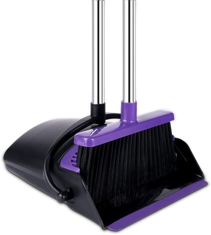 Photo 1 of Broom and Dustpan Set Upright, 50-in Broom and Dustpan Set Long Handle Self Cleaning Broom and Dustpan Set for Home Kitchen Office Floor
