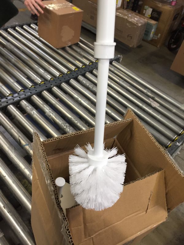 Photo 4 of AmazonCommercial Toilet Brush and Holder Set - 4-pack
----- DAMAGED LIDS 