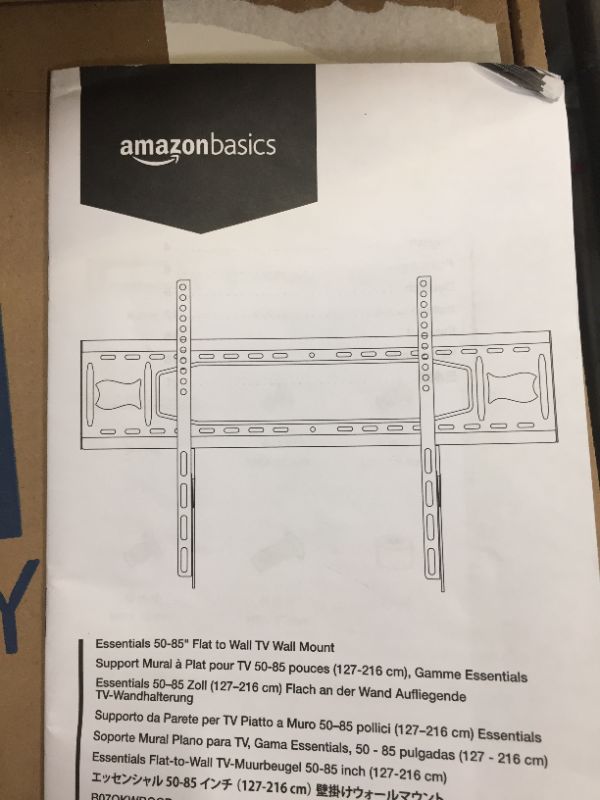 Photo 3 of Amazon Basics Flat to Wall TV Wall Mount, fits TVs 50-85" up to 132lbs
14.25