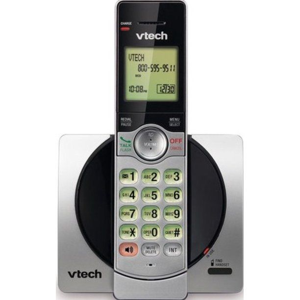 Photo 1 of VTech CS6919 DECT 6.0 Expandable Cordless Phone with Caller ID and Handset Speakerphone, Silver/Black
