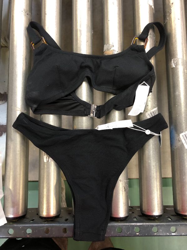 Photo 1 of Black bikini square ring shoulder straps size medium