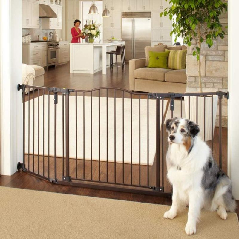 Photo 1 of North States MyPet 72" Extra-Wide Windsor Arch Gate: Provides safety in extra-wide spaces. Hardware Mount. Fits 38.3"-72" wide (30" tall, Matte Bronze)
