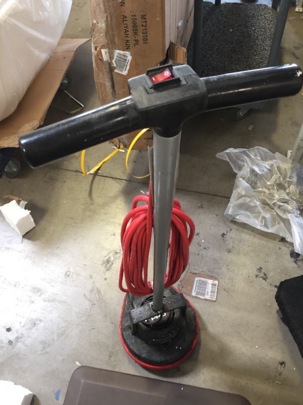 Photo 1 of Oreck Commercial Orbiter Hard Floor Cleaner Machine ,Multi-Purpose Hardwood Wood Laminate Carpet Tile Concrete Grout Marble Floor Cleaning, 50-Foot Long Cord, ORB550MC, Gray/Red
-----DID NOT FUNCTION AS INTENDED WHEN TURNED ON 
