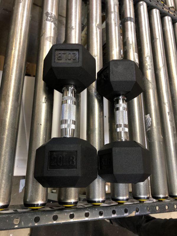 Photo 2 of  Dumbbells Free Weights Dumbbells Weight Set Rubber Coated cast Iron Hex Black Dumbbell
