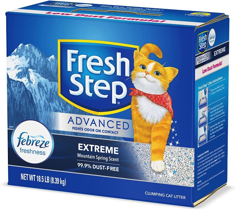Photo 1 of Fresh Step Advanced Extreme Mountain Spring Scented Clumping Clay Cat Litter, 18.5-lb box, 1 pack