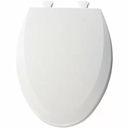 Photo 1 of Bemis Lift-Off Ice Grey Wood Elongated Toilet Seat
