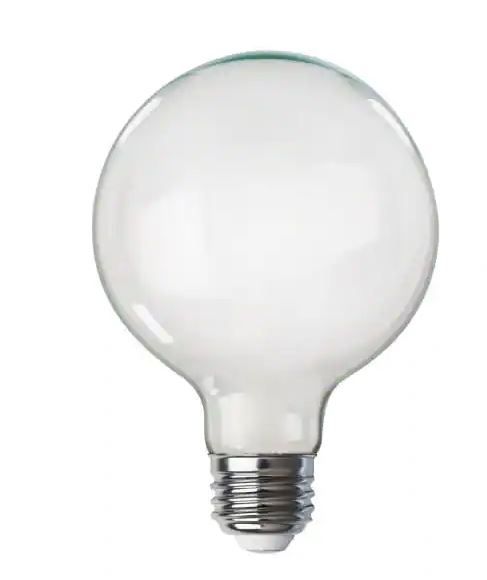 Photo 2 of 100-Watt Equivalent G40 Dimmable Straight Filament White Glass E26 Vintage Edison LED Light Bulb, Soft White