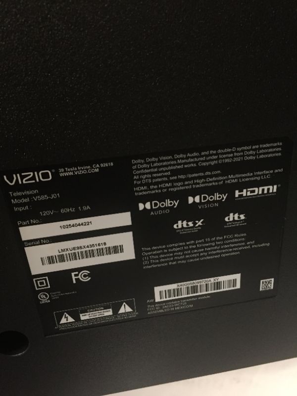 Photo 5 of VIZIO 58-Inch V-Series 4K UHD LED HDR Smart TV with Apple AirPlay and Chromecast Built-in, Dolby Vision, HDR10+, HDMI 2.1, Auto Game Mode and Low Latency Gaming, V585-J01, 2021 Model ------ SEALED PRIOR TO OPENING