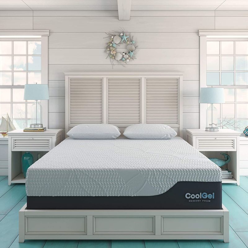 Photo 1 of Classic Brands Cool Gel Chill Memory Foam 14-Inch Mattress with 2 BONUS Pillows |CertiPUR-US Certified |Bed-in-a-Box, California King