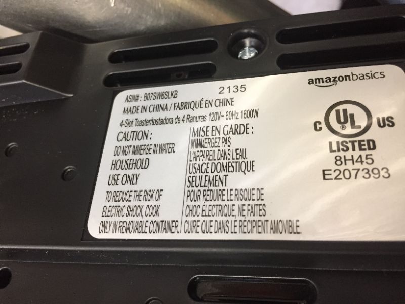 Photo 3 of Amazon Basics 4-Slot Toaster, Black
